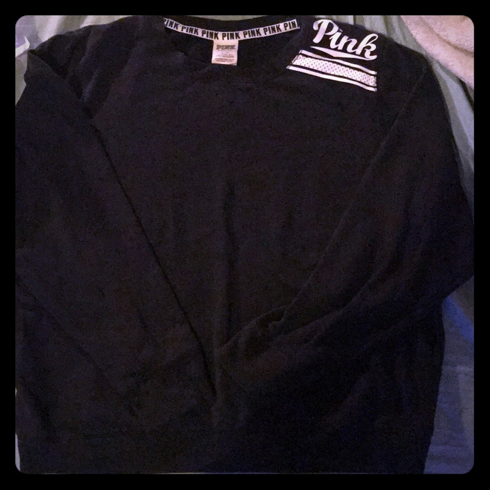 PINK black crew neck